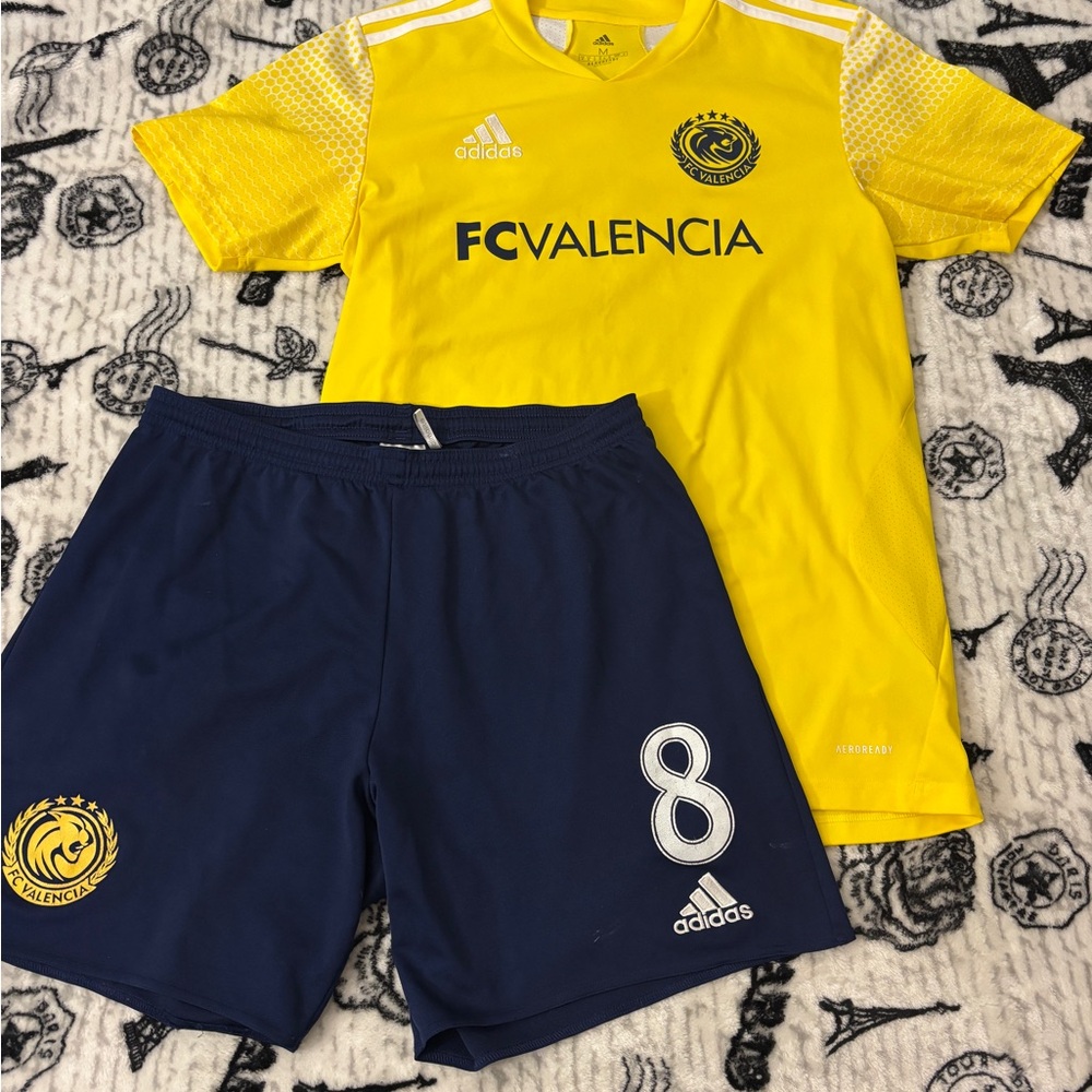 Adidas 2020 Valencia CF Set Shirt & Shorts No. 8 Sz M